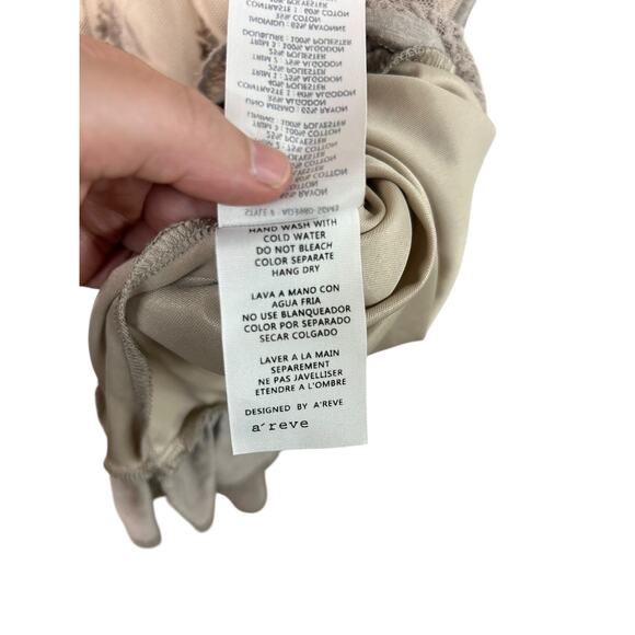 Cottagecore Boho Mesh Lace Dress M Taupe Ruffle Hem‎ Layering - Picture 8 of 8